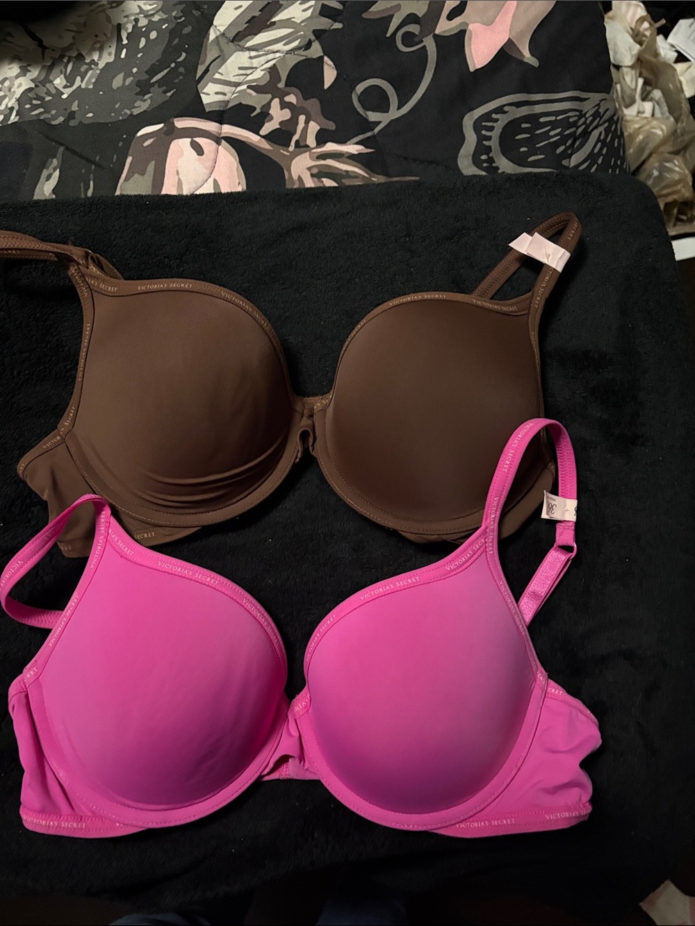 Victoria's Secret Smooth Molded Bras - Brown & Hot Pink